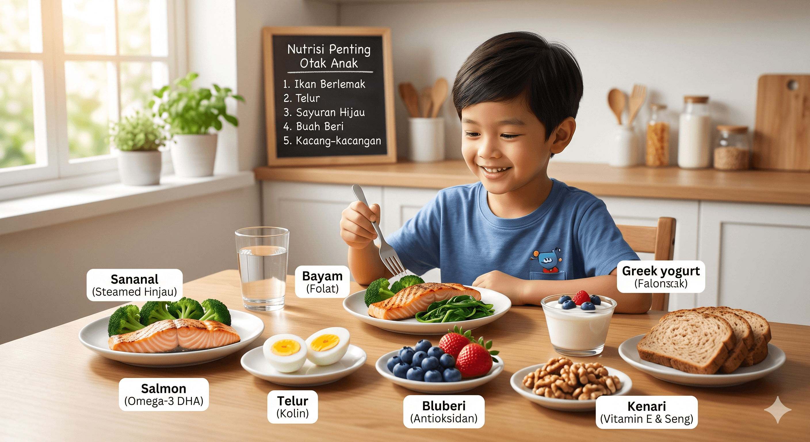 Nutrisi yang mendukung perkembangan otak anak